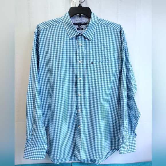 Tommy Hilfiger Mens Classic Fit Checked Plaid Shirt XL - Picture 1 of 14